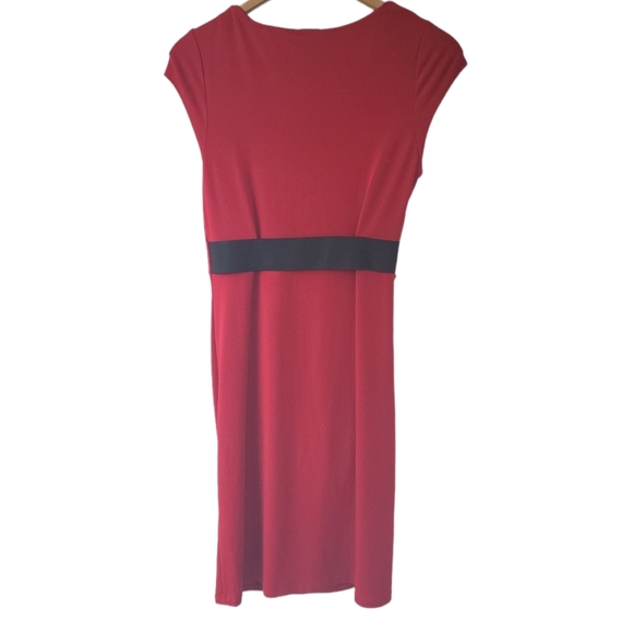 Esprit Collection Red Asymmetrical Ruched Midi Stretch Dress XS - Picture 2 of 7